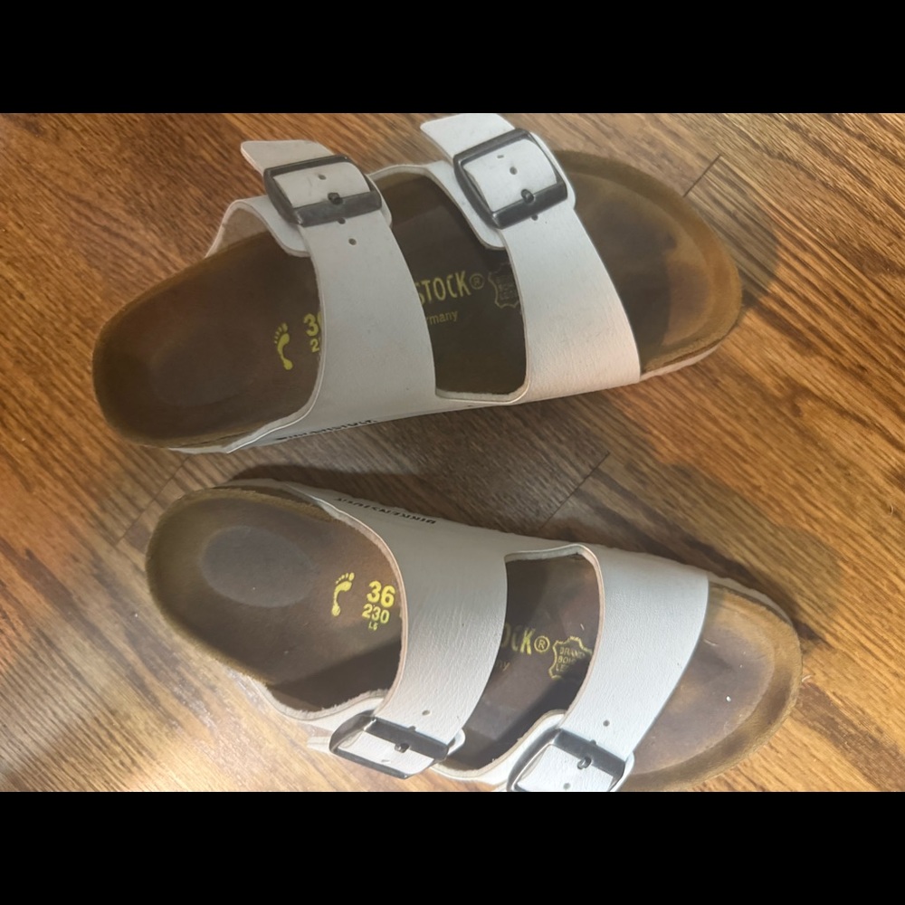 white birkenstocks size 36